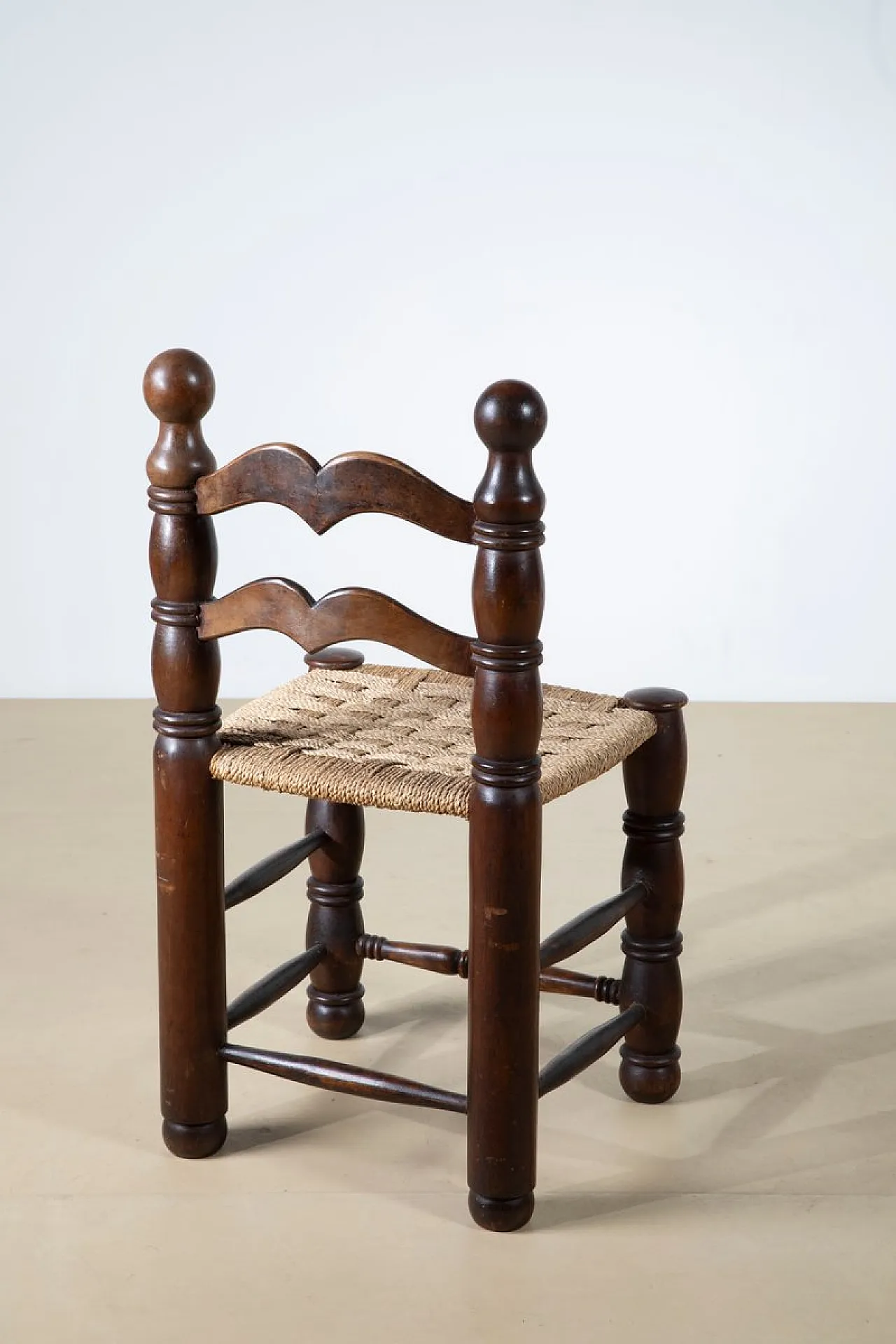 4 Sedie da pranzo in paglia intrecciata stile Charles Dudouyt, anni 40 6