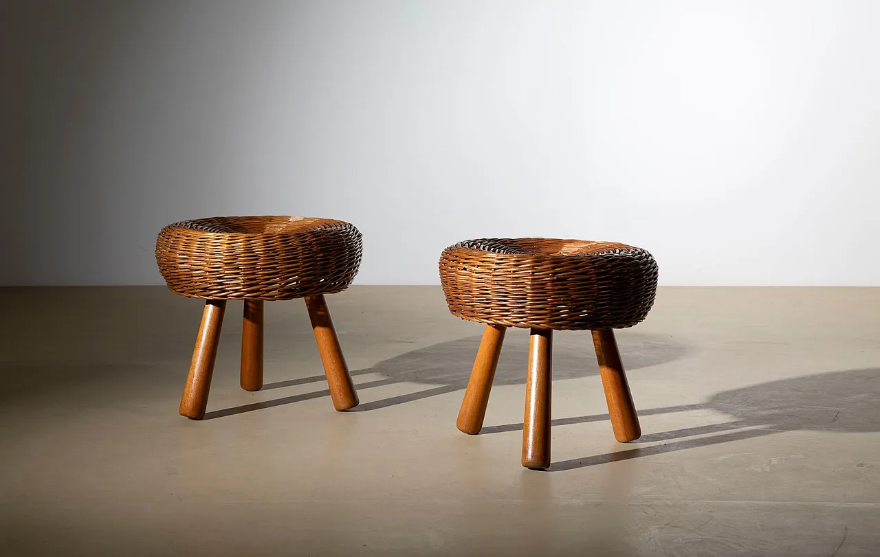 Pair of Mid-Century stools attributed to Tony Paul, 1950s 7