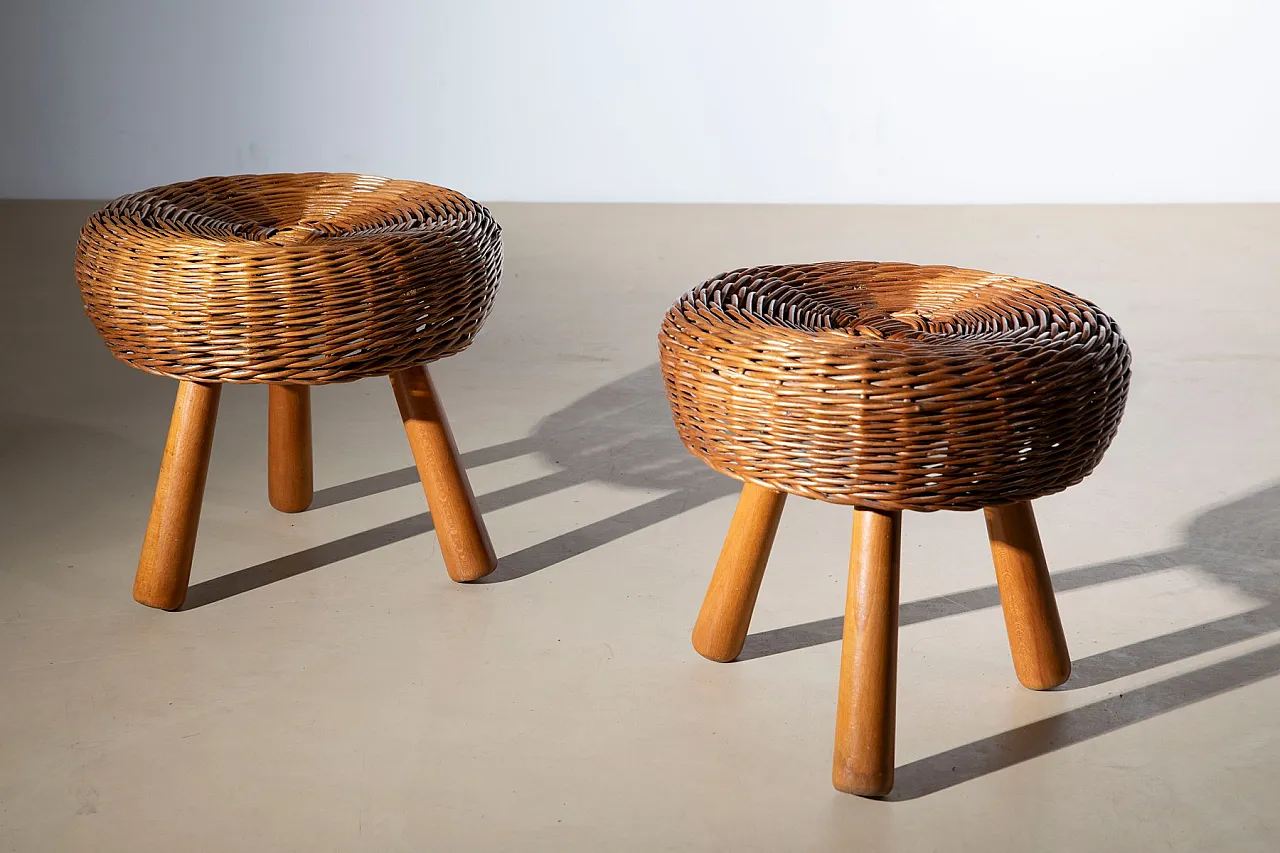 Pair of Mid-Century stools attributed to Tony Paul, 1950s 10