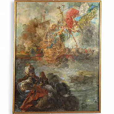 Battaglia Navale con Figura Allegorica, '800