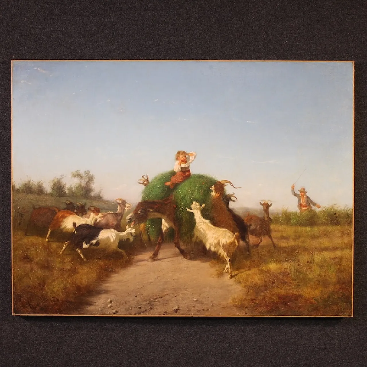Pastoral genre scene painting, 19th century 1