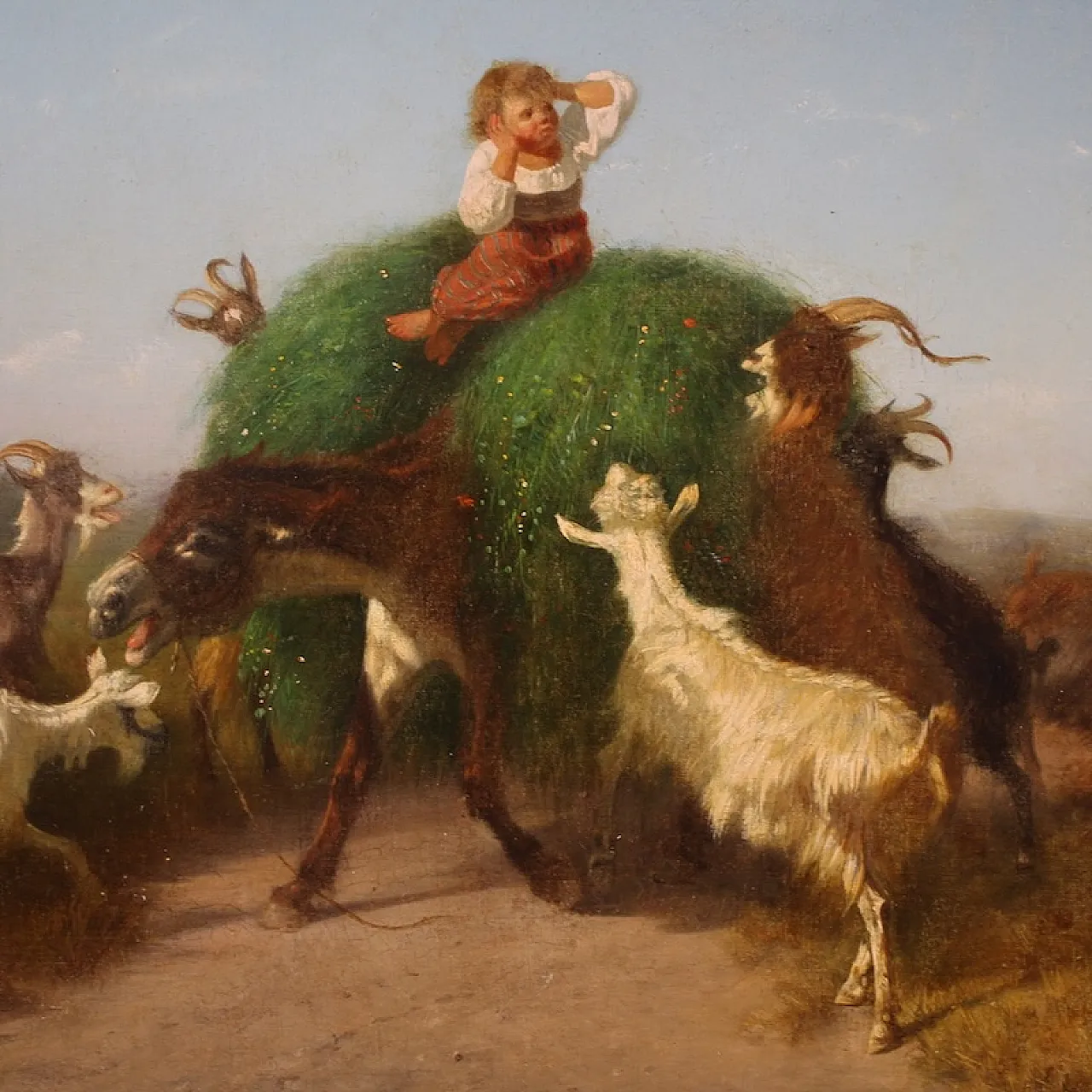 Pastoral genre scene painting, 19th century 3