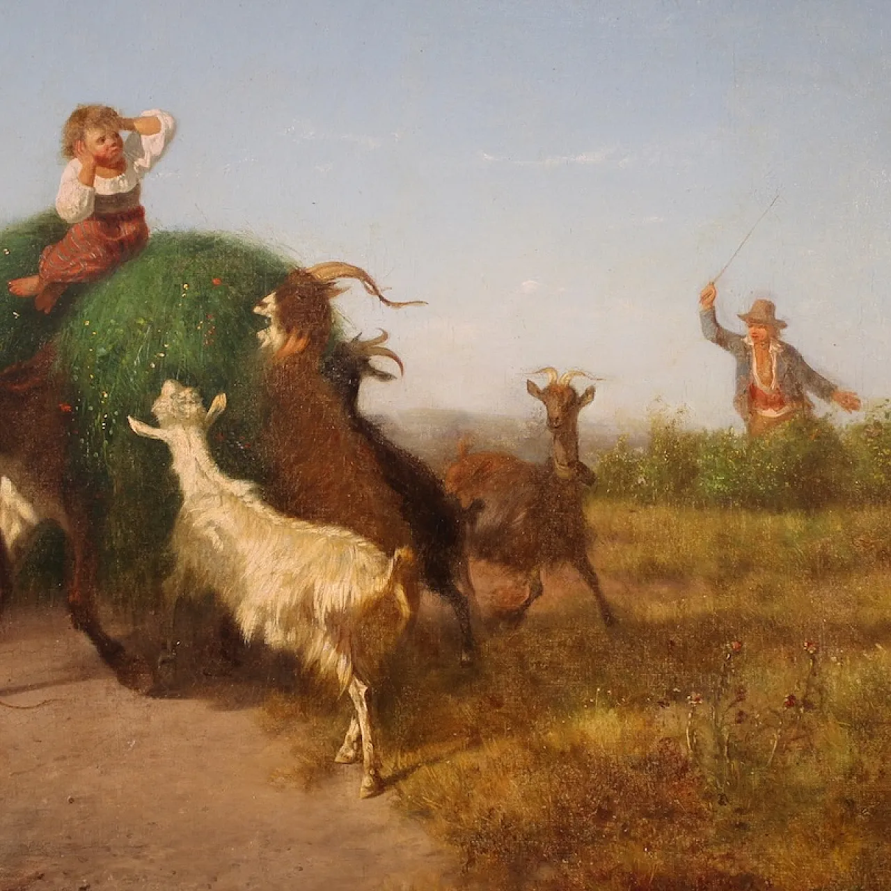 Pastoral genre scene painting, 19th century 8