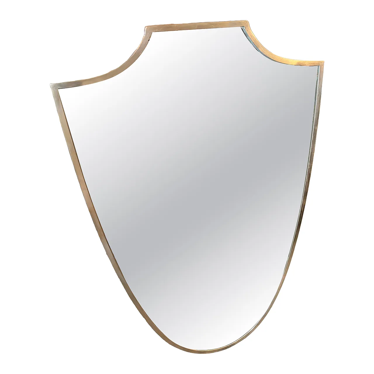Specchio da parete in ottone Mid-Century Modern di Gio Ponti, anni '50 1