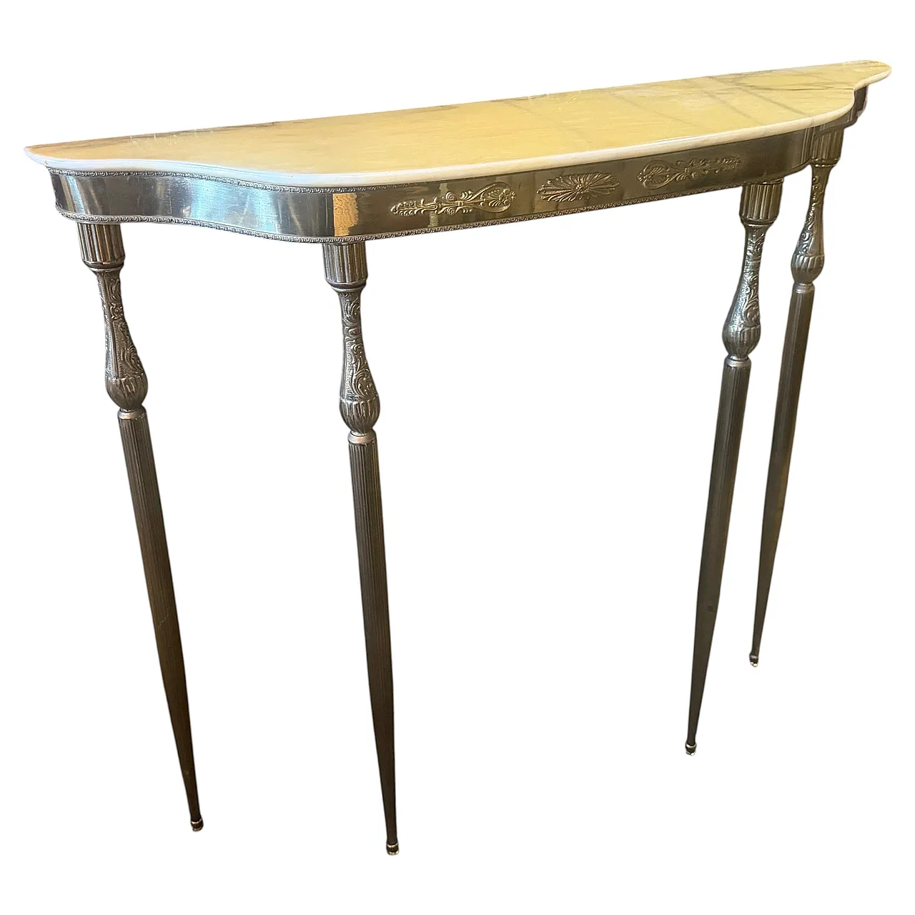 Mid-Century Modern brass and marble console table, 1950s 1