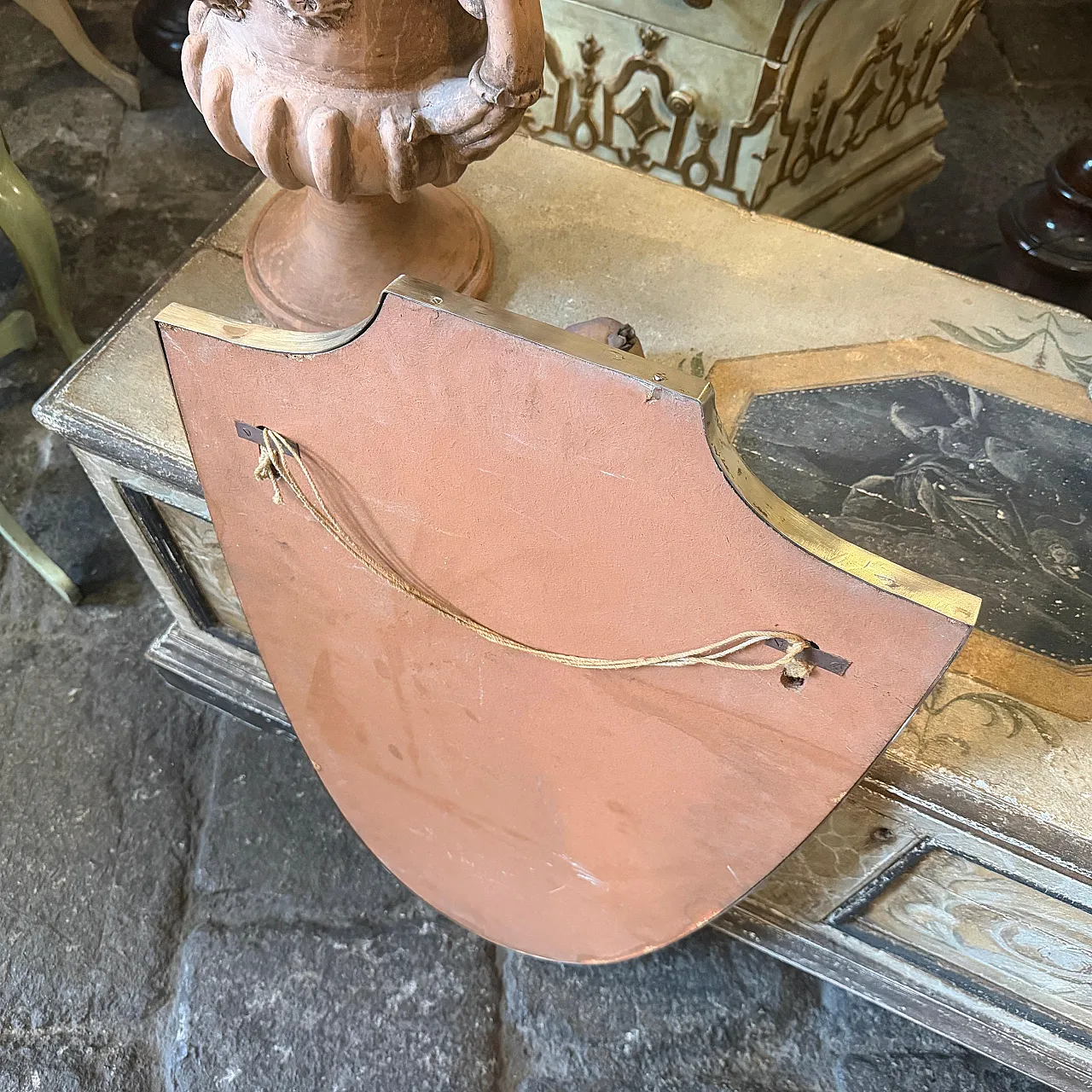 Specchio da parete in ottone Mid-Century Modern di Gio Ponti, anni '50 3