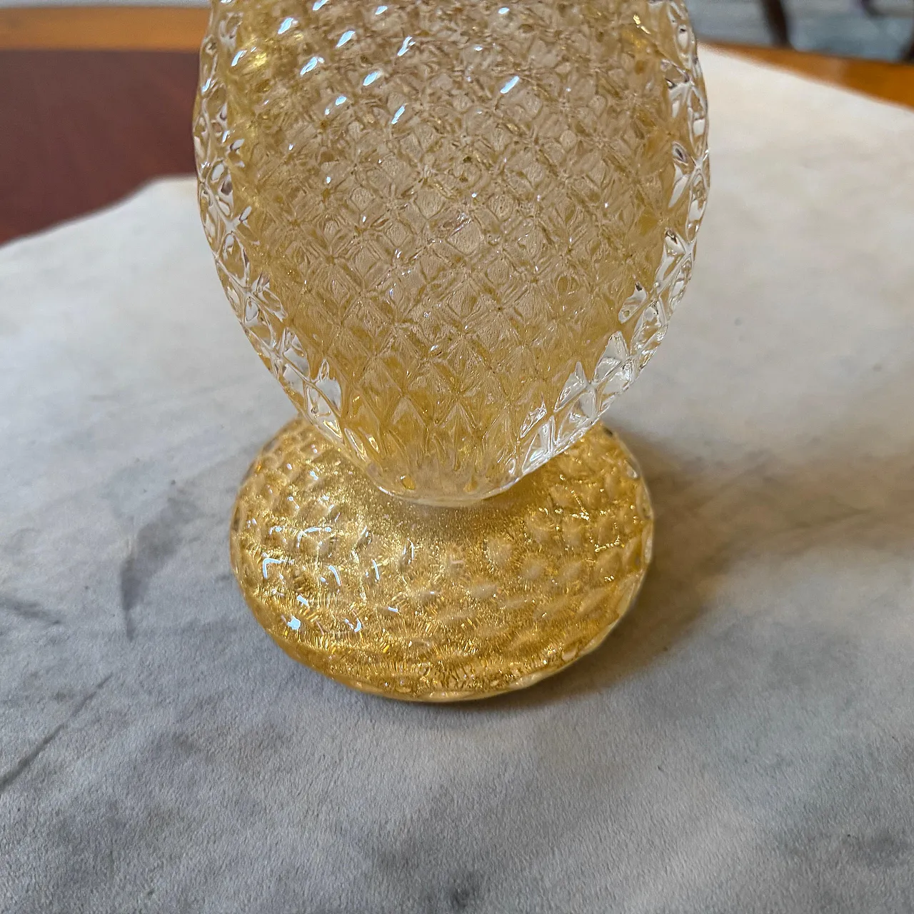 Cactus fiorito in vetro di Murano verde e oro di Dior Home, anni '90 4