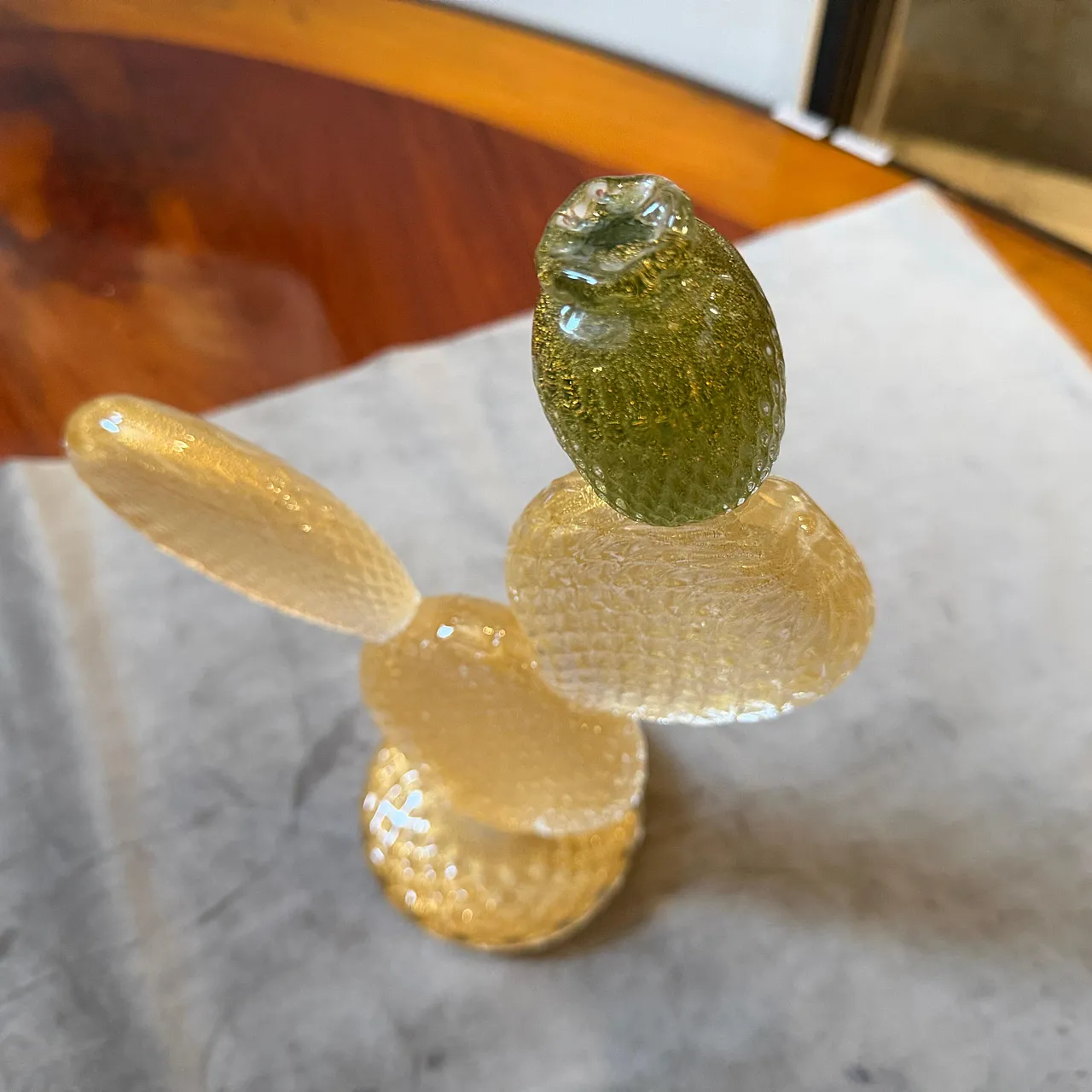 Cactus fiorito in vetro di Murano verde e oro di Dior Home, anni '90 14