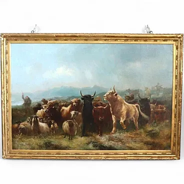 Majestic oil painting on canvas signed Watson W. 19th century