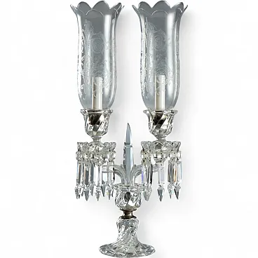 Lampada da tavolo in cristallo di Boemia, '900