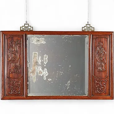Specchiera Chinoiserie in legno esotico, '800