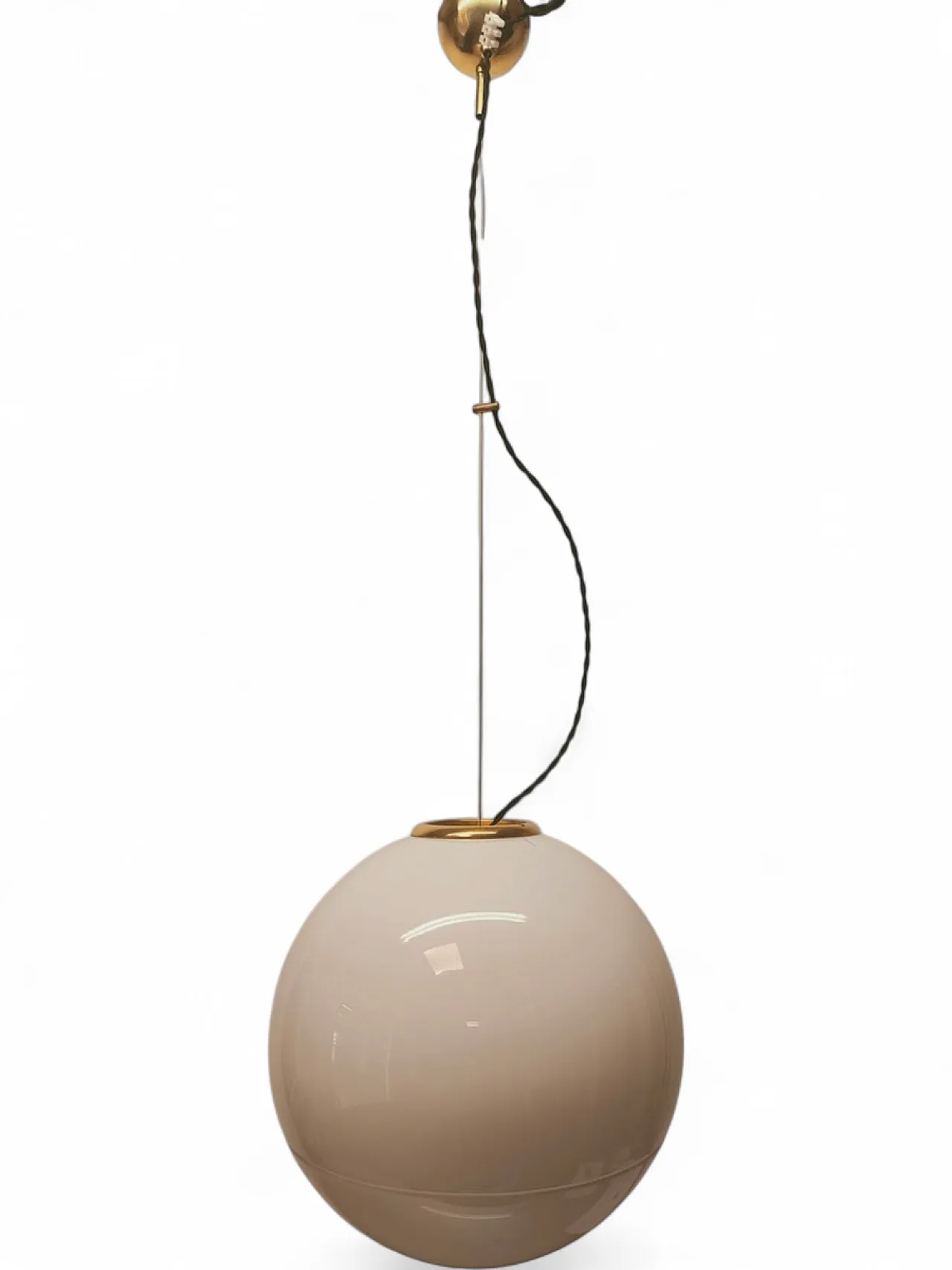 Lampada a sospensione Leucos in ottone di Roberto Pamio, anni '80 16