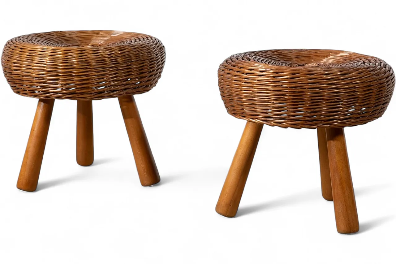 Pair of Mid-Century stools attributed to Tony Paul, 1950s 12