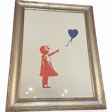 Framed 79/50 Lithograph The Flying Balloon Girl by Banksy, 2000s