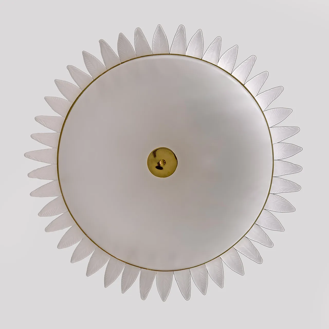 Lampadario in stile Art Déco con piume in vetro di Murano, '900 9