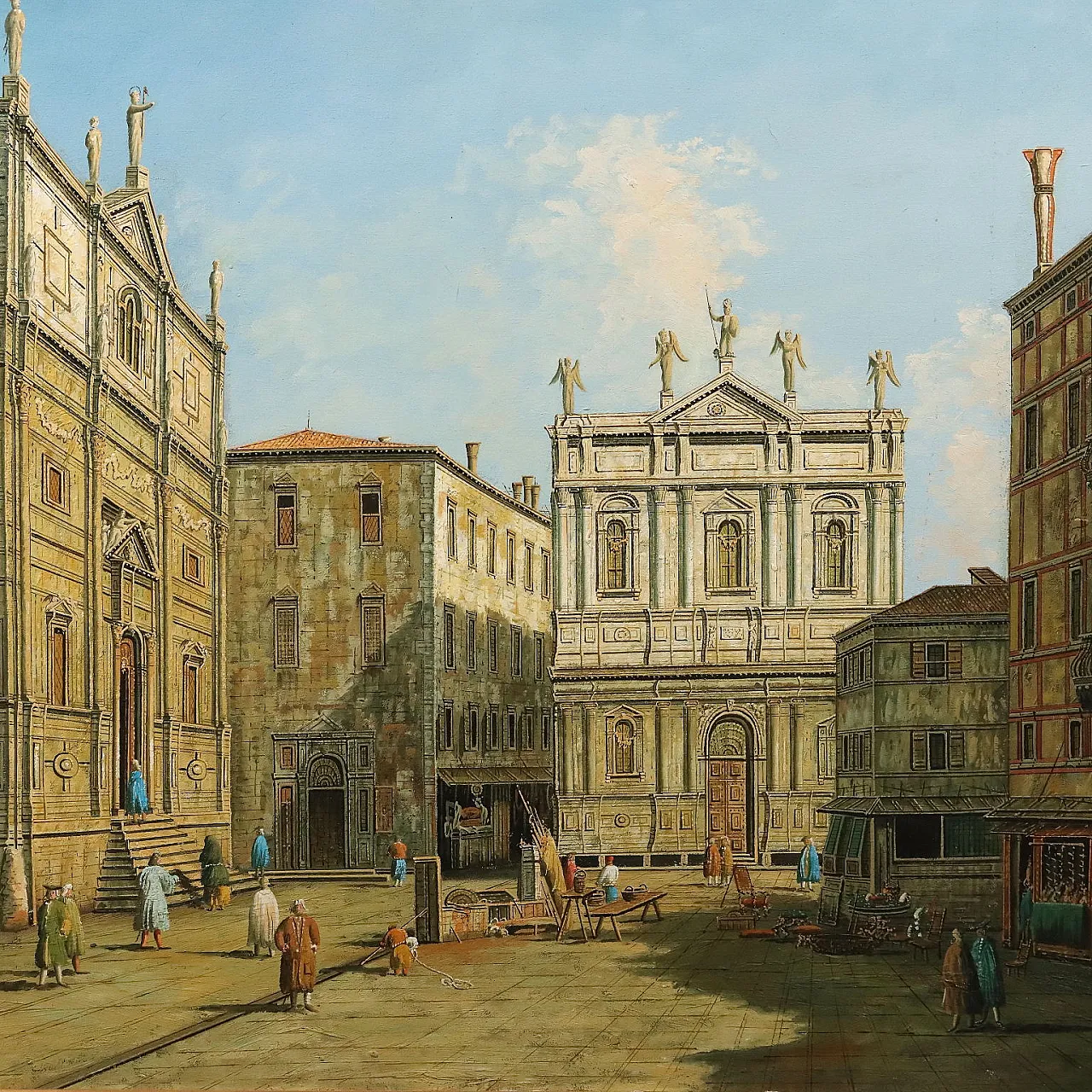 Campo San Salvador in Venice, oil on canvas, 18th century 3