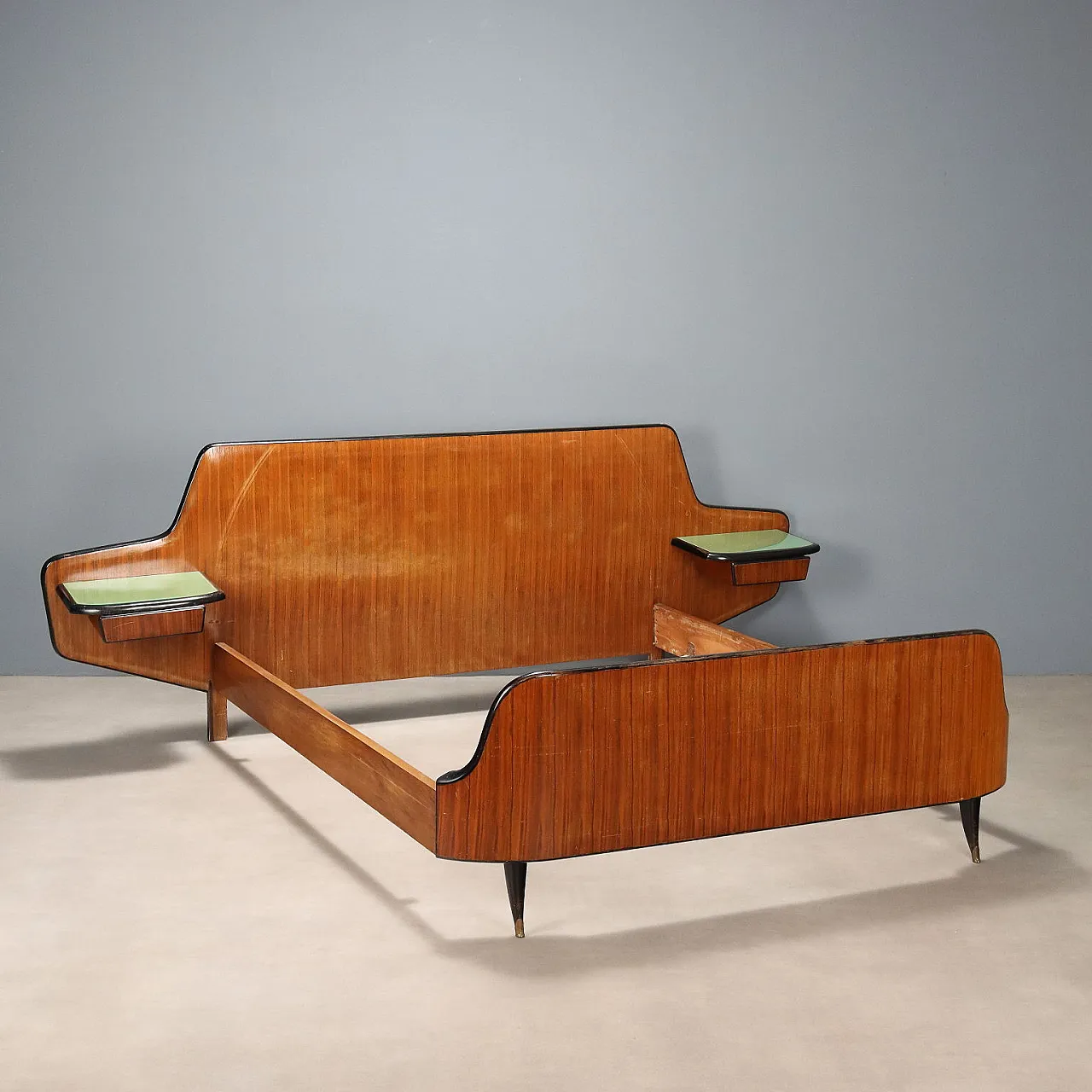 Bed with bedside tables, mid-20th century 1