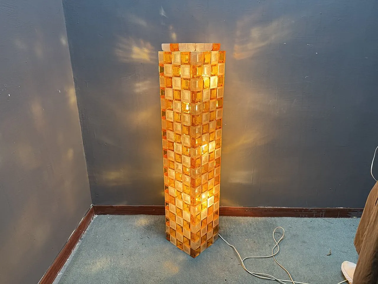Lampada da terra in vetro di Murano di Poliarte, Italia, anni '70 5