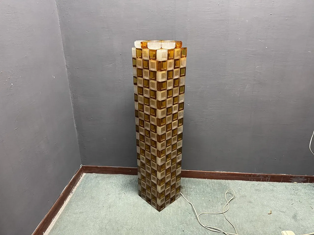 Lampada da terra in vetro di Murano di Poliarte, Italia, anni '70 9