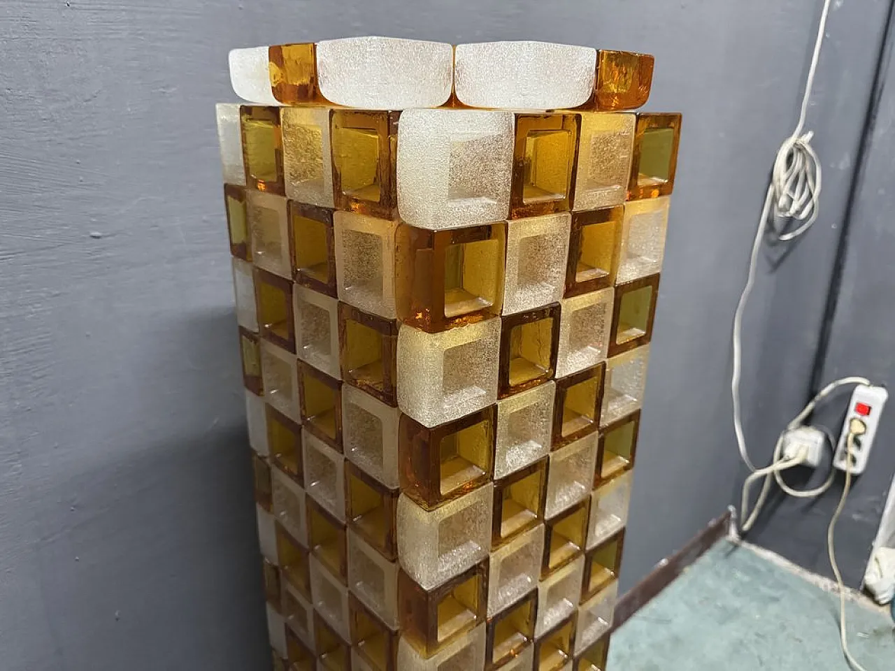 Lampada da terra in vetro di Murano di Poliarte, Italia, anni '70 12