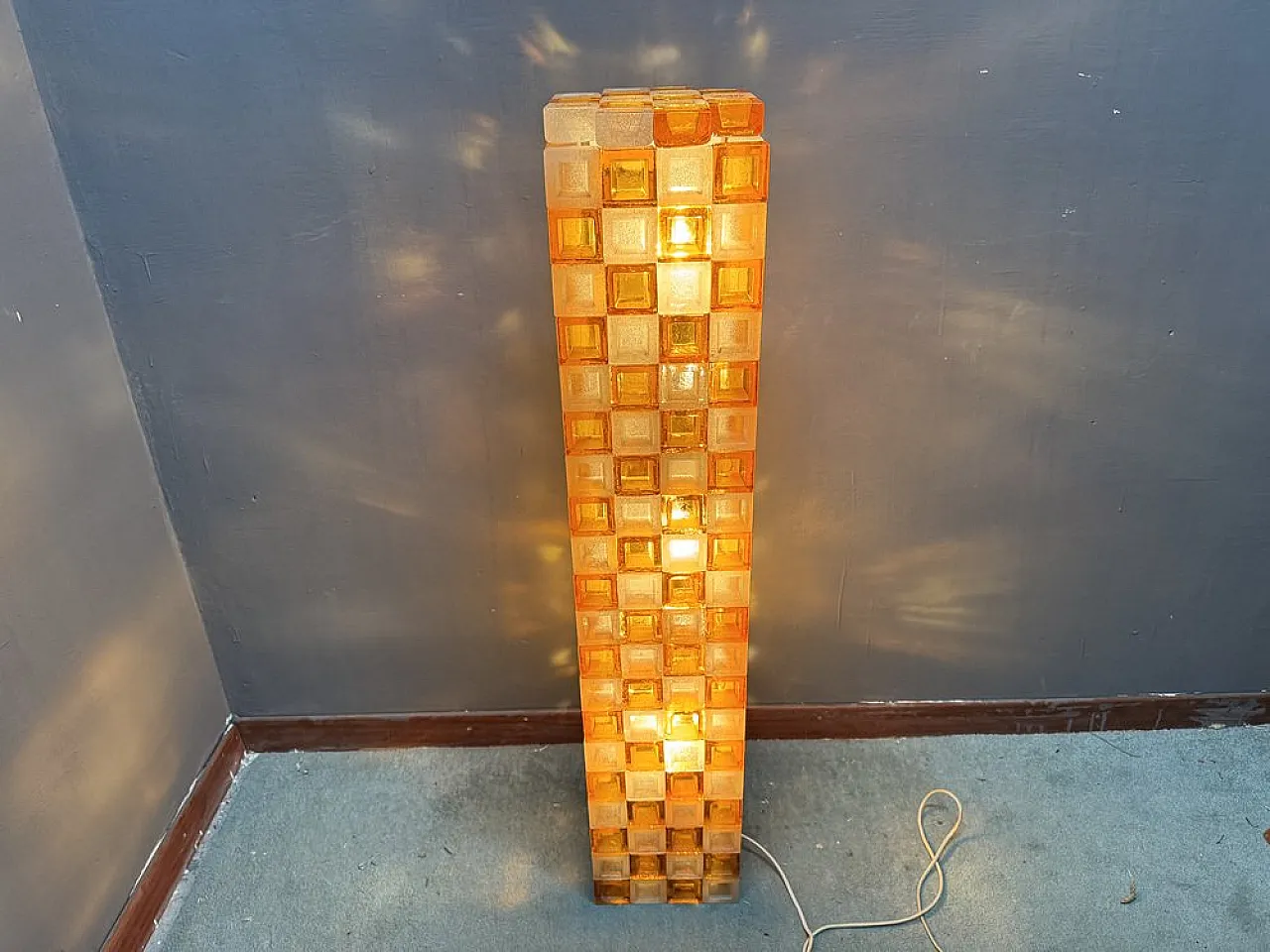 Lampada da terra in vetro di Murano di Poliarte, Italia, anni '70 14