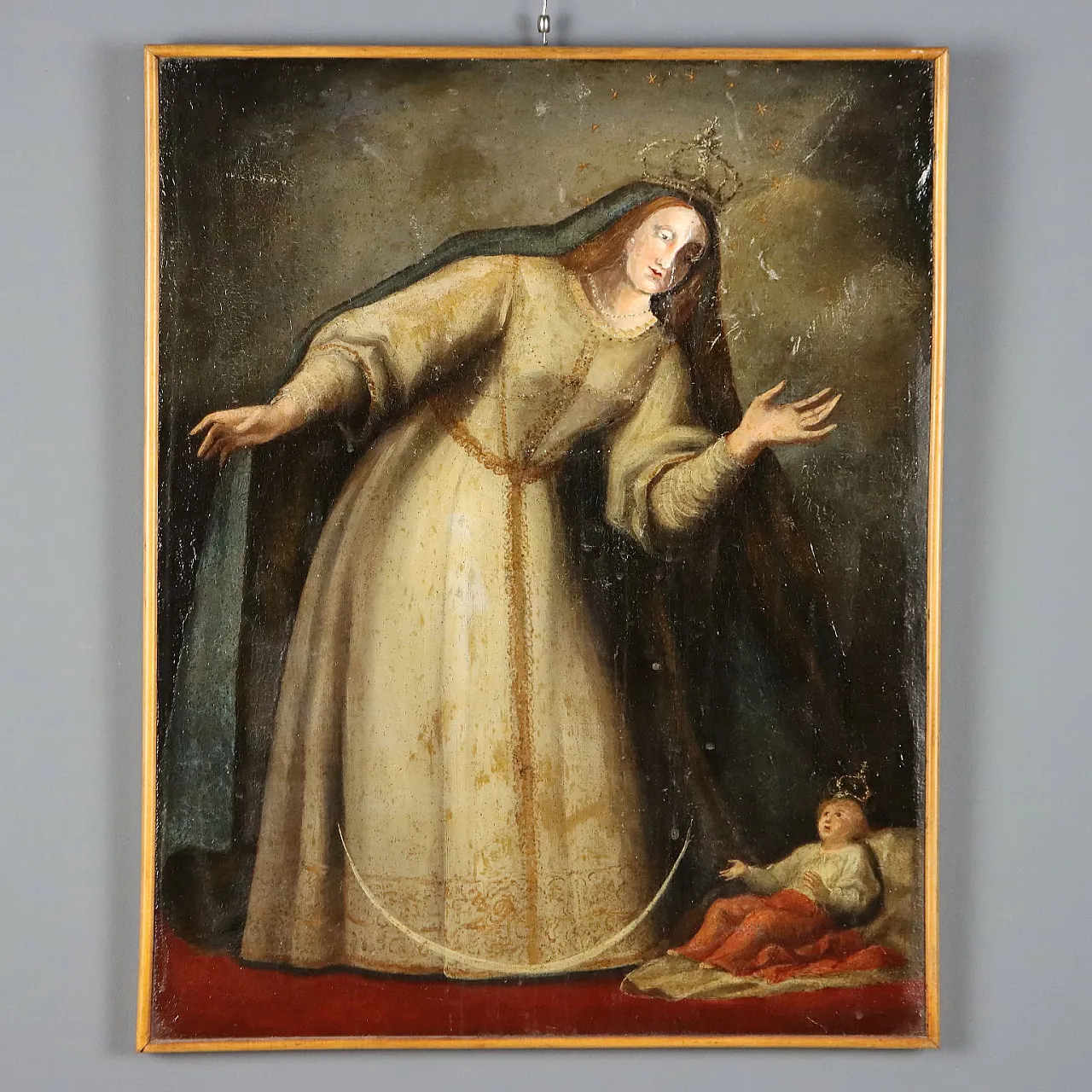 Madonna in Adoration of Baby Jesus, oil on canvas, 19th century 1