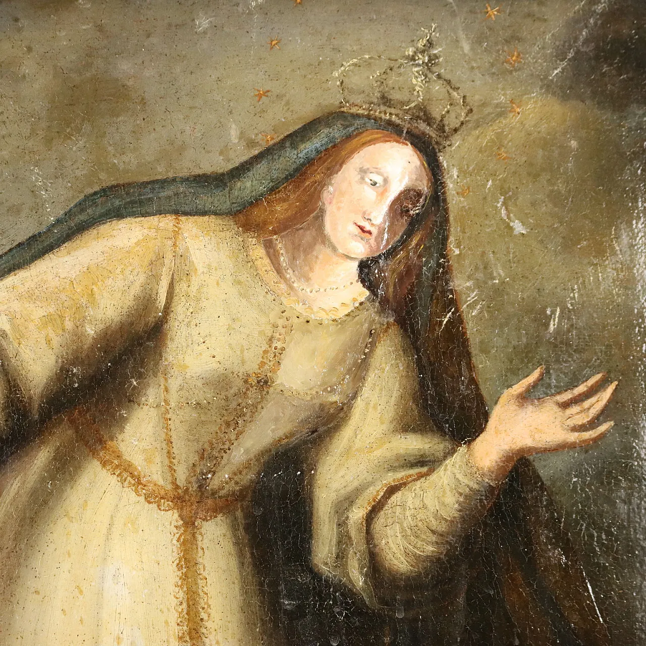 Madonna in Adoration of Baby Jesus, oil on canvas, 19th century 3