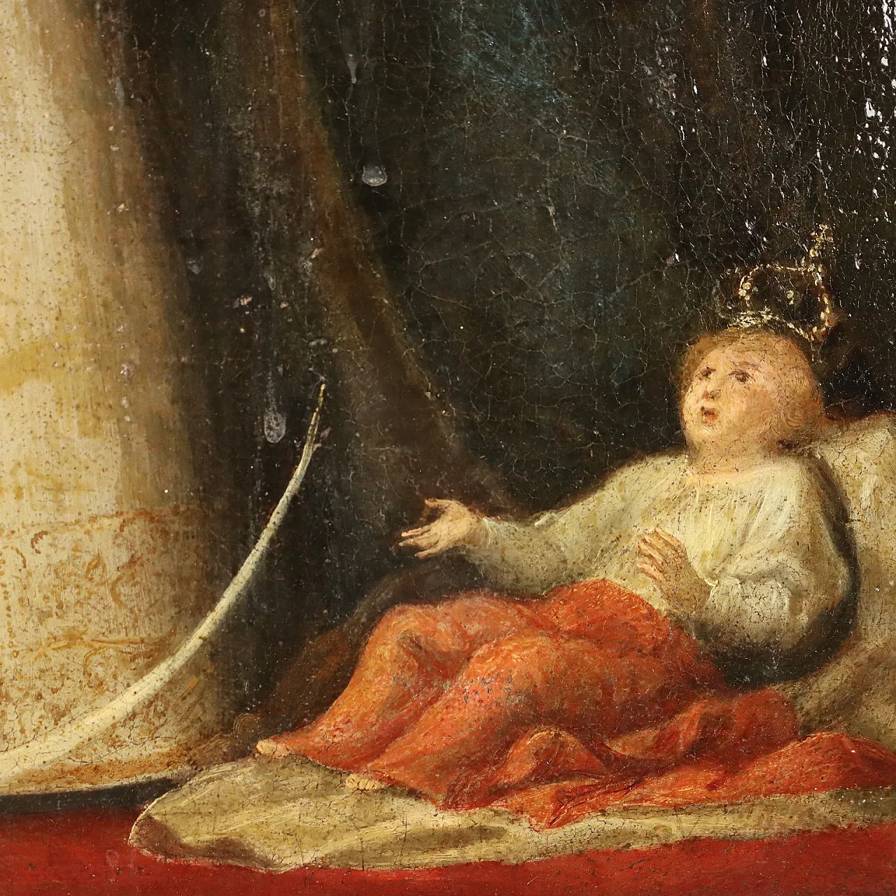 Madonna in Adoration of Baby Jesus, oil on canvas, 19th century 7