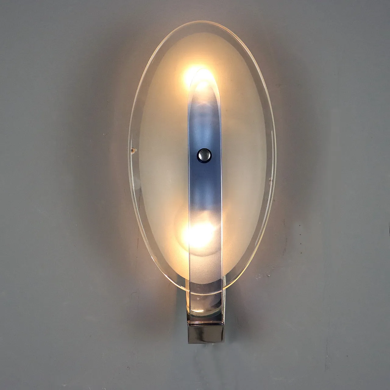 Wall light in glass and metal, 1960s 1