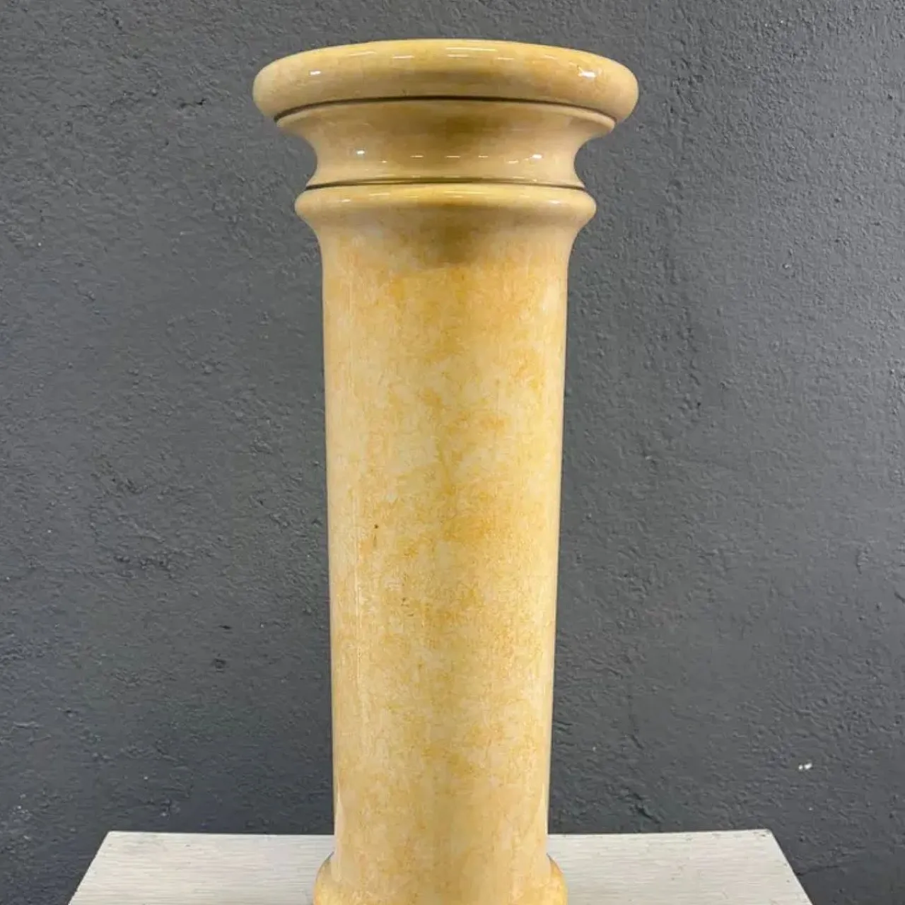 Glazed ceramic pedestal column in marbled onyx, 20th century 3