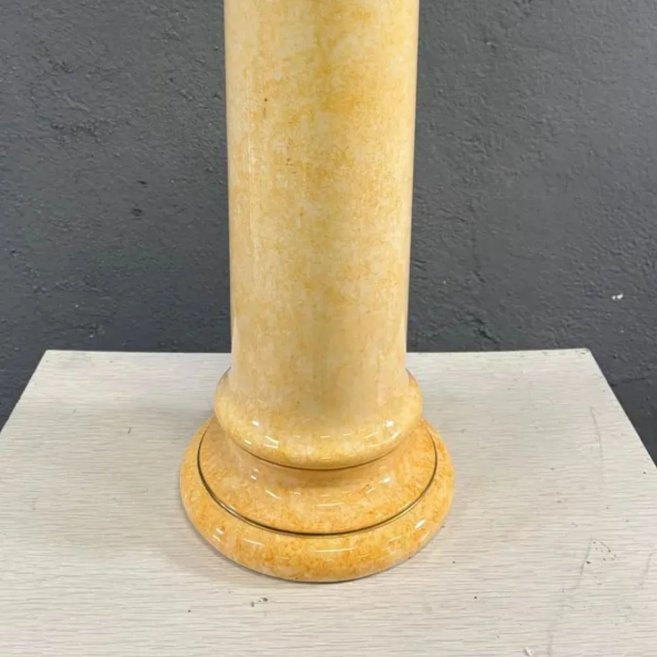 Glazed ceramic pedestal column in marbled onyx, 20th century 4
