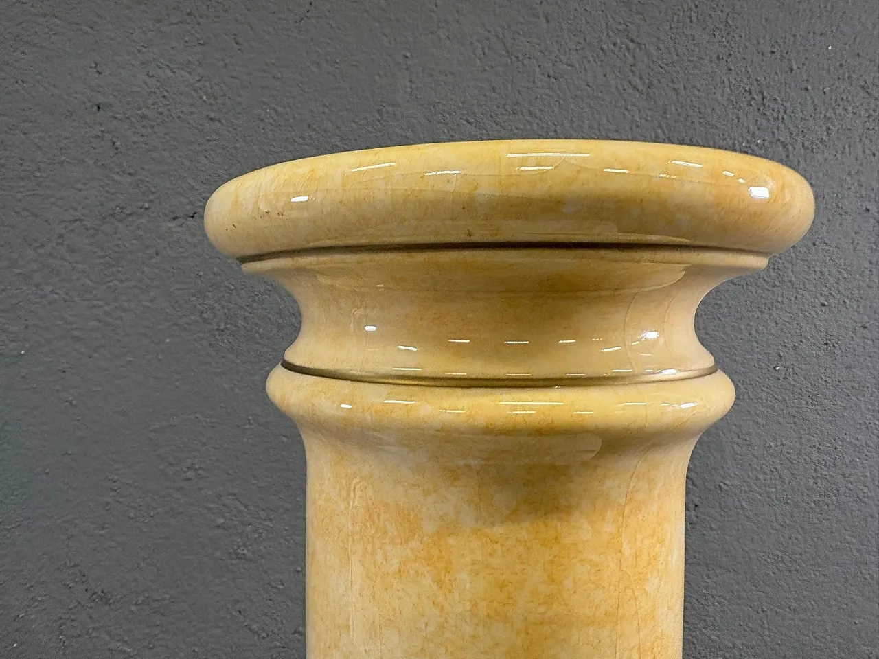 Glazed ceramic pedestal column in marbled onyx, 20th century 5