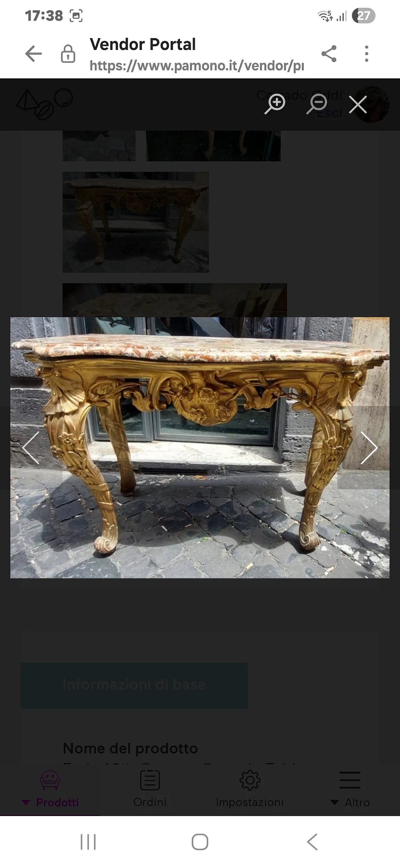 Louis XV gilded console, Marche, 18th century 8