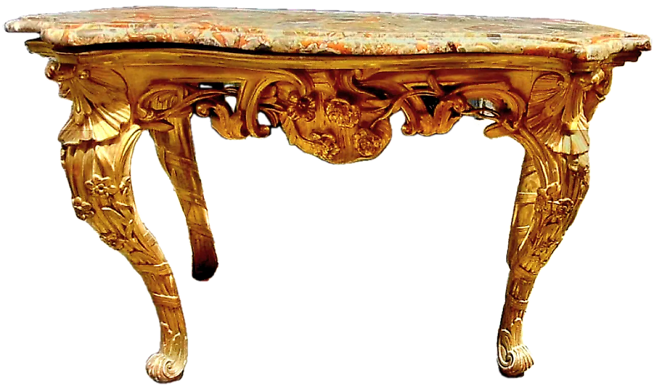 Louis XV gilded console, Marche, 18th century 9