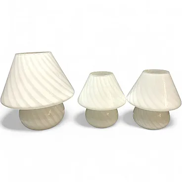 Murano Glass Mushroom Table Lamps by Paolo Venini, 1970s, Set of 3