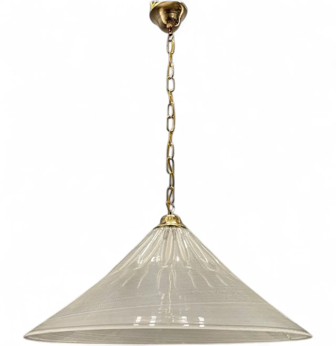 Mid-Century white Murano glass pendant lamp with black border, Italy, 1970s 14