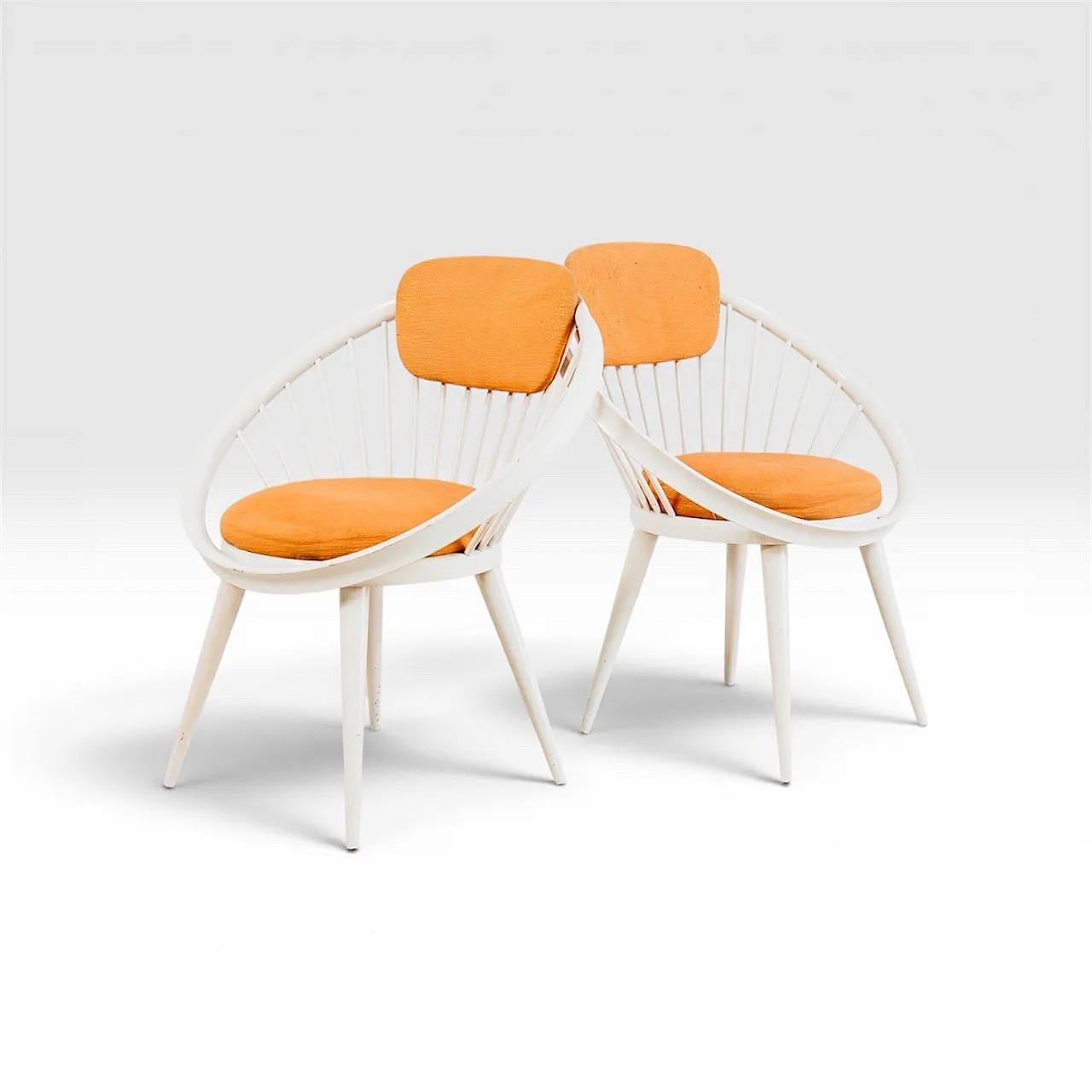 Pair of Mod.Circle armchairs by Yngve Ekströmm, 1960s 1
