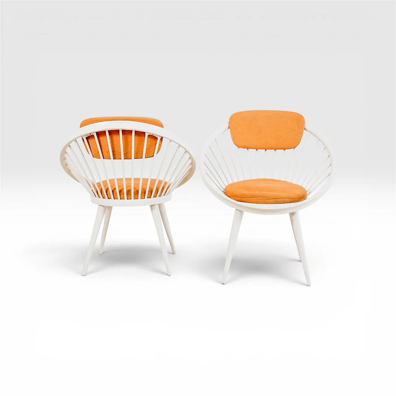 Pair of Mod.Circle armchairs by Yngve Ekströmm, 1960s 2