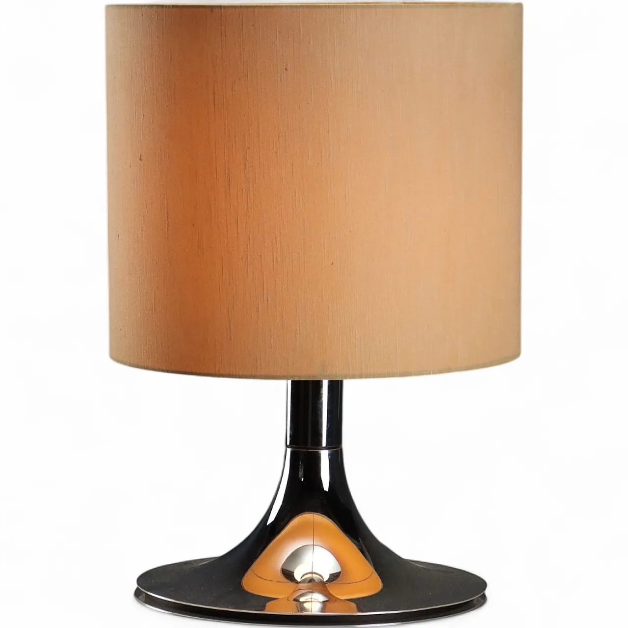 Lampada con base in metallo cromato, anni '60 6