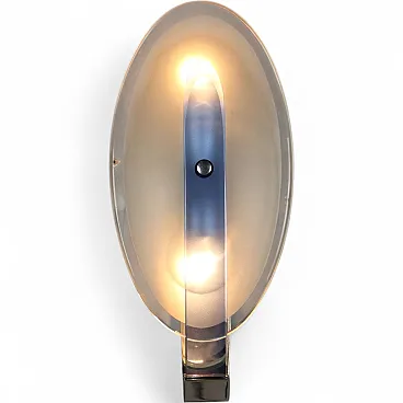 Wall light in glass and metal, 1960s