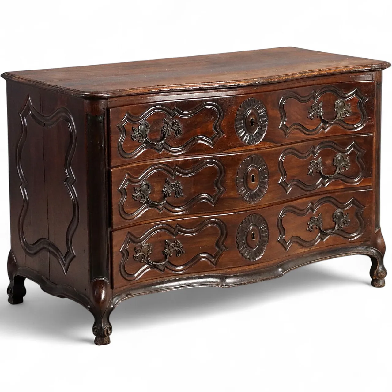 Baroque chest of drawers in walnut, 18th century 11