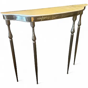 Mid-Century Modern brass and marble console table, 1950s