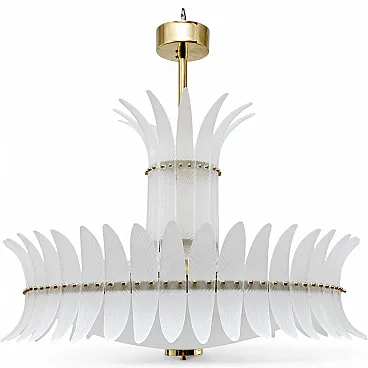 Art Deco style chandelier with Murano glass feathers, 20th century