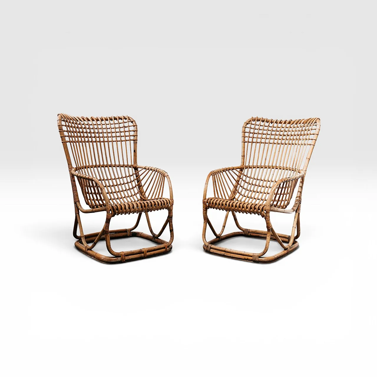 Pair of armchairs by Tito Agnoli B4 Bonacina, 1950s 1