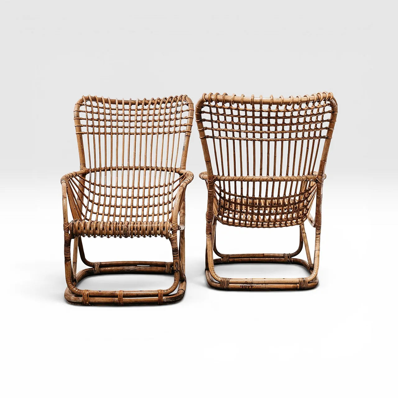 Pair of armchairs by Tito Agnoli B4 Bonacina, 1950s 4