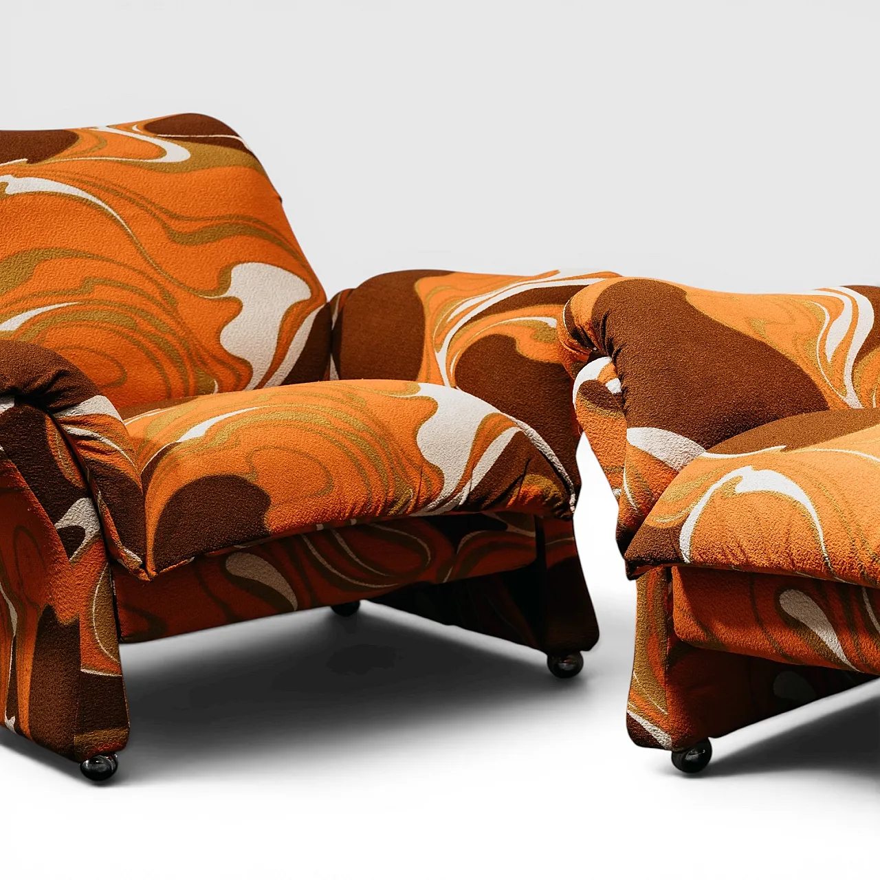 Pair of 1-Seater Ionica Armchairs by Guarnacci Padovano Vagnoni, 1970s 2