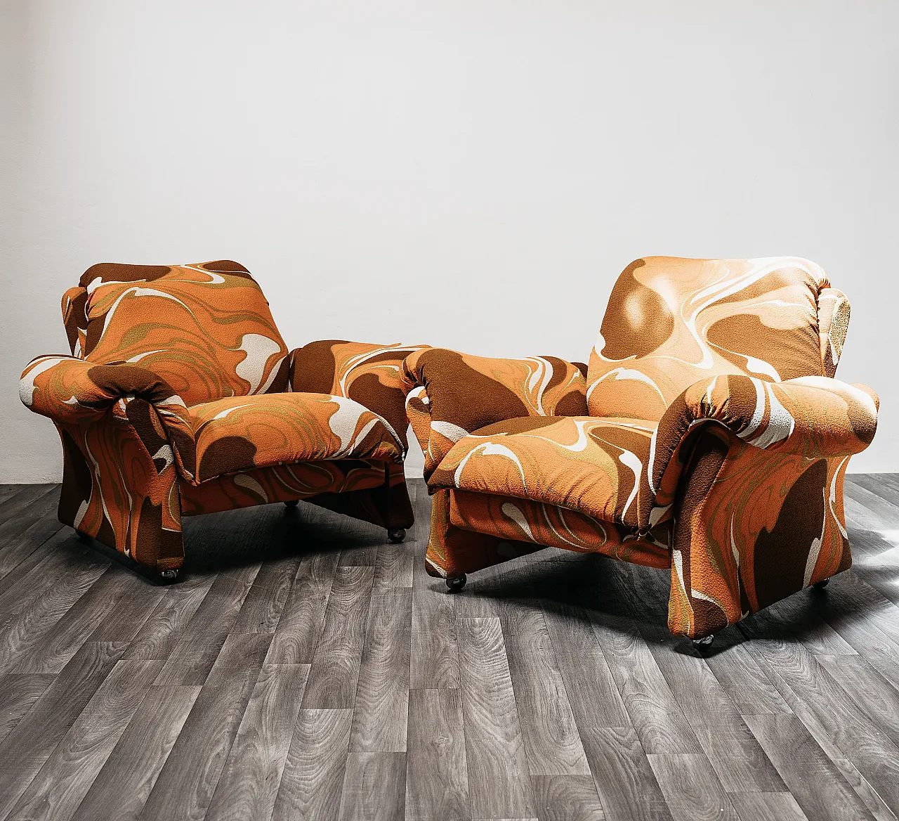 Pair of 1-Seater Ionica Armchairs by Guarnacci Padovano Vagnoni, 1970s 12