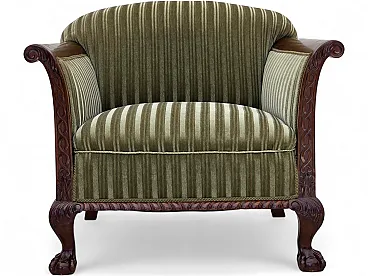 1950s, Danish armchair, furniture velour, teak wood.