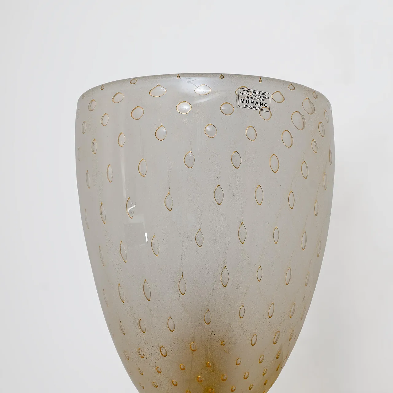 Coppia di applique in vetro pulegoso di Murano e ottone, anni '80 8