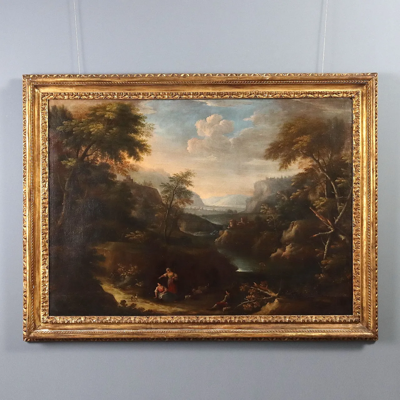 Dipinto con Paesaggio e Figure, '700 1
